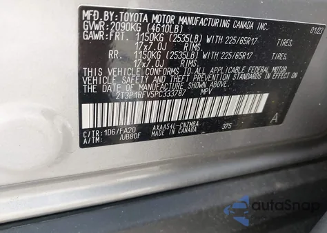 2023 Toyota Rav4 Xle from USA, damaged, VIN 2T3P1RFV5PC333787